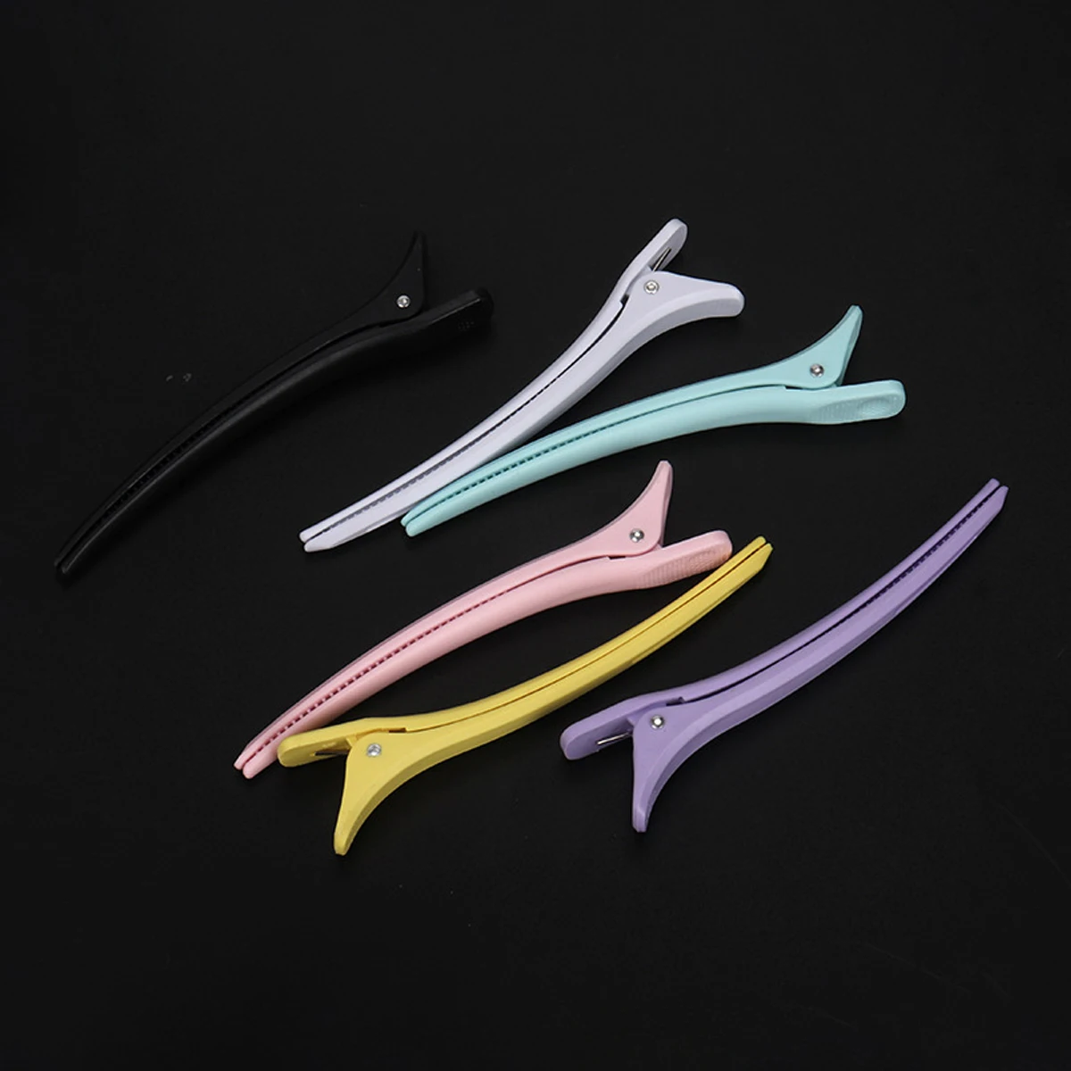 6 peices professional hair salon hair clips, plastic single fork hair clips, duckbill hair clips for styling and segmentation