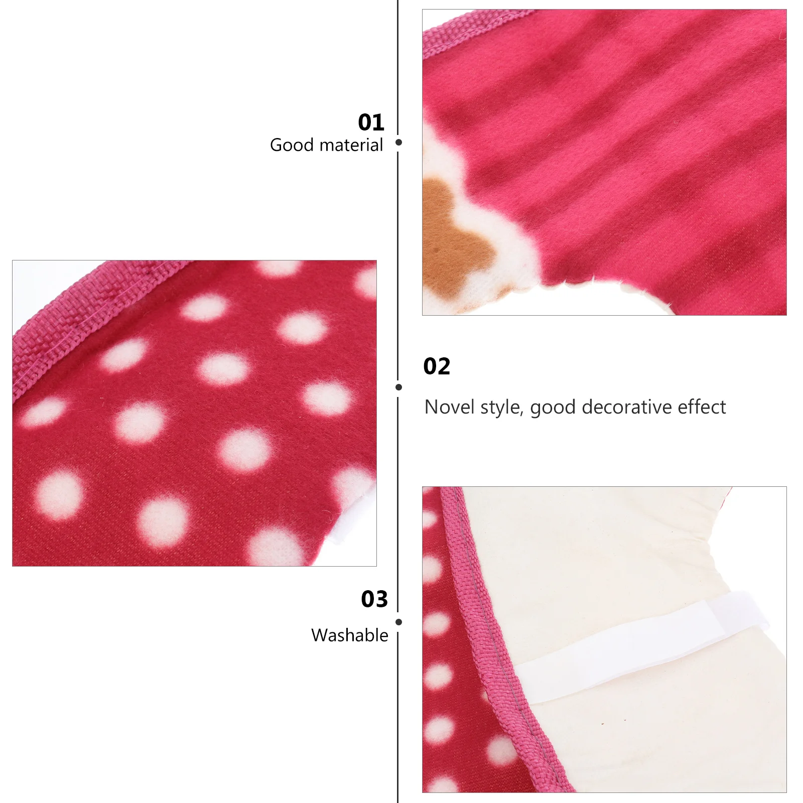 

Warm Toilet Seat Cover Red Washable Cushion Hook Loop Self Adhesive Tapes Dot Pattern Colorful Design Home Travel Use