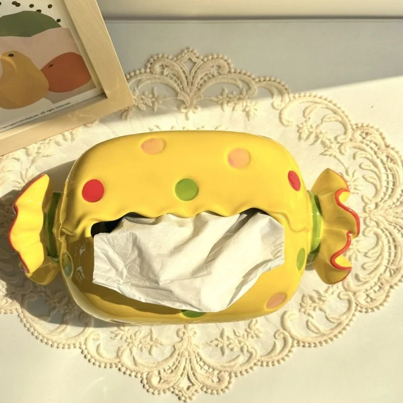 

Ins Style Creative Tissue Box Home Bedroom Living Room Coffee Table Cute Candy Drawer Box Ceramic Handicraft Ornaments