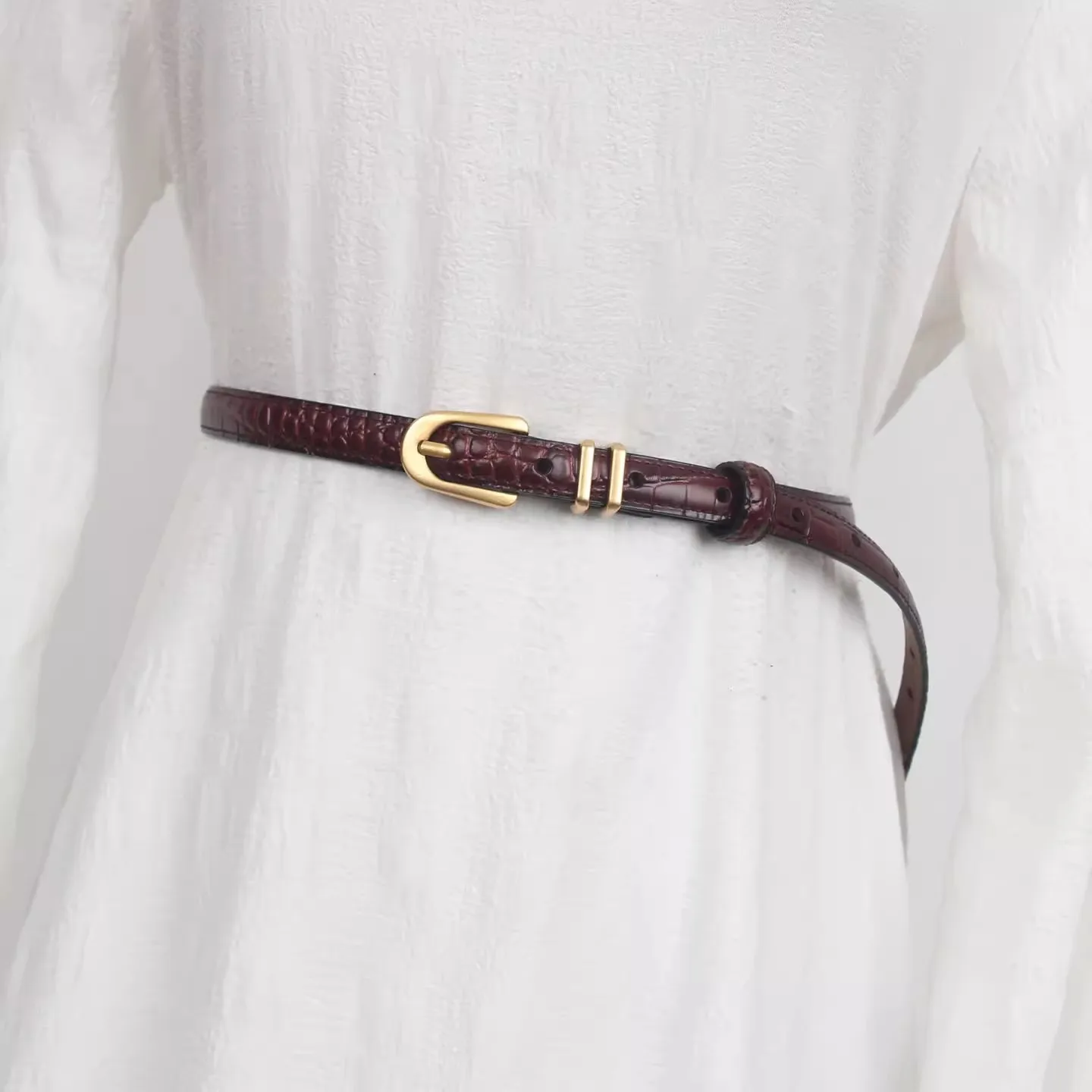 Women's Fashion Genuine Leather Corset Female Cummerbund Coat Waistband Dress Decration Narrow Belt J1632