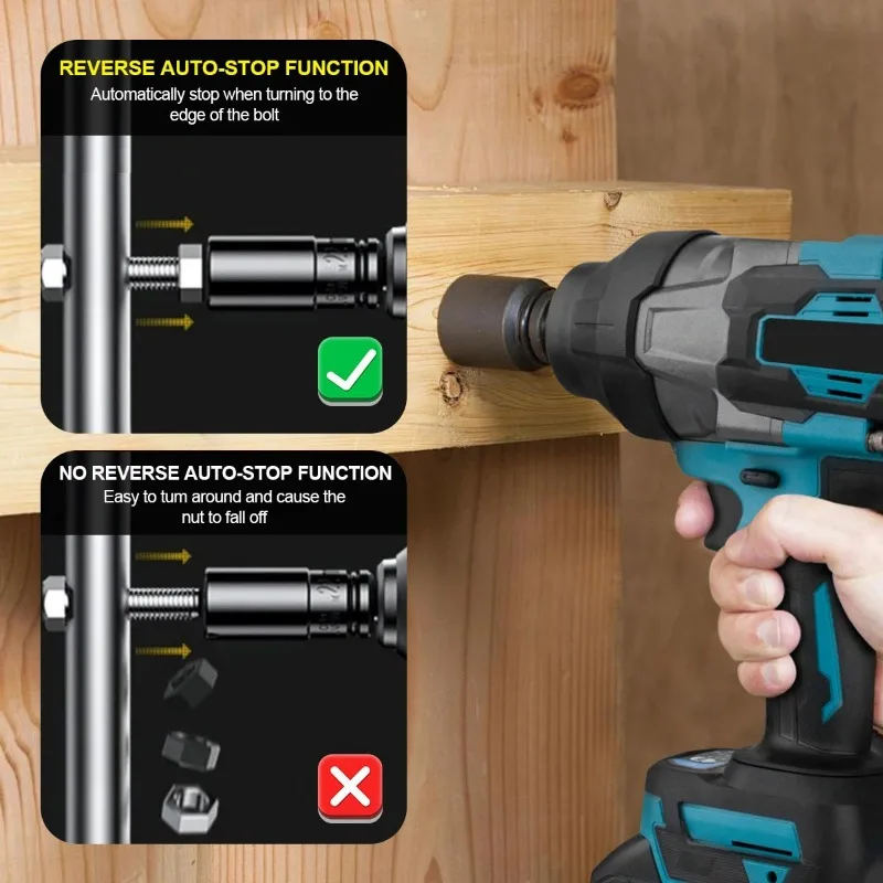 3100N.M 고토크 브러시리스 전기 임팩트 렌치 Makita 18V 배터리 용 3/4 인치 무선 전기 렌치 전동 공구