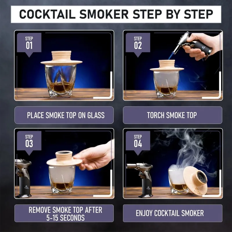 Cocktail Smoker Mixology Bartender Kit Wooden Smoked Lid For Cocktail Molecular Spirits Whisky Smoke Tray Mixer