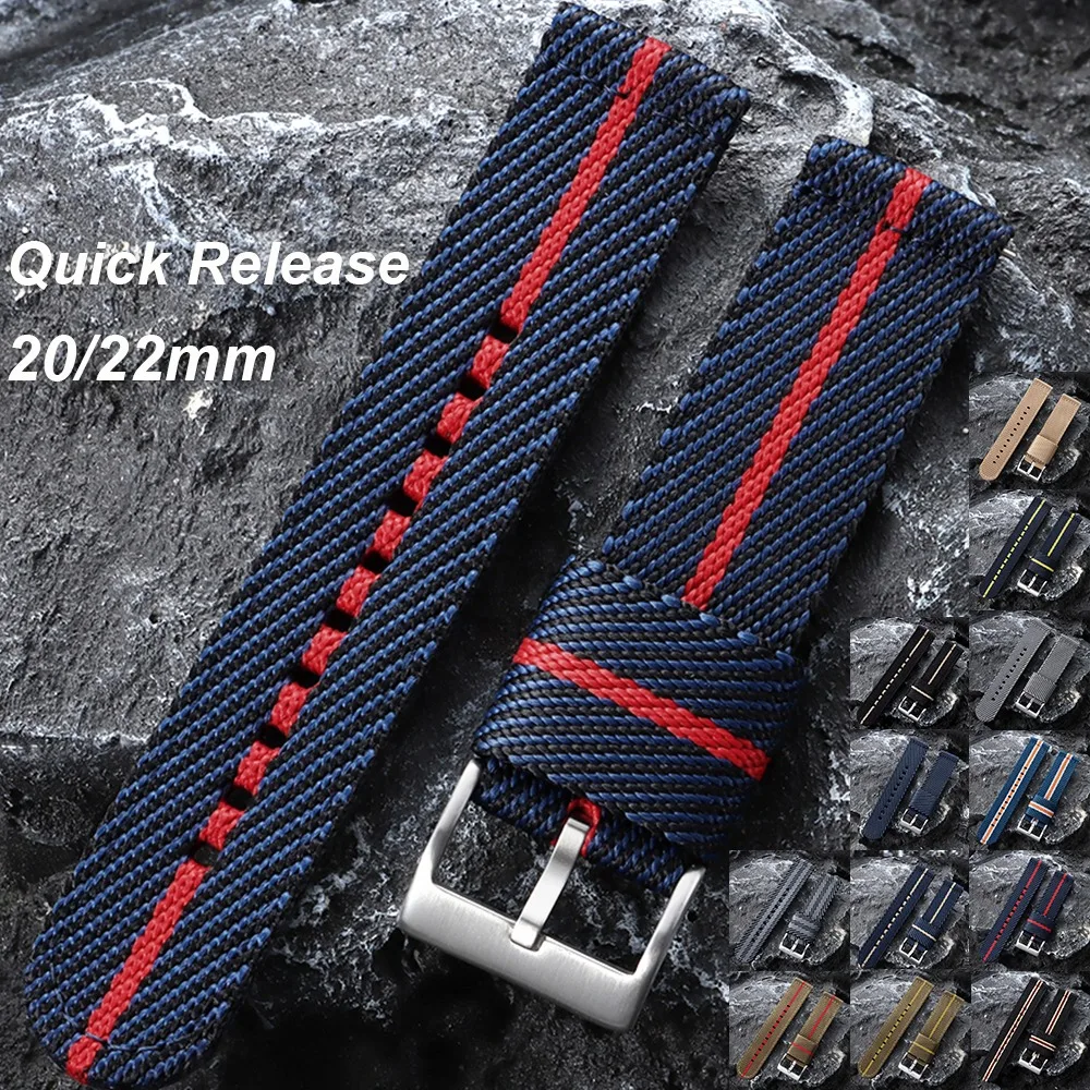 20mm 22mm for Tudor Quick Release Sport Woven Nylon Watch Strap Canvas Nylon Watch Band for Omega Men's Military Retro Watchband