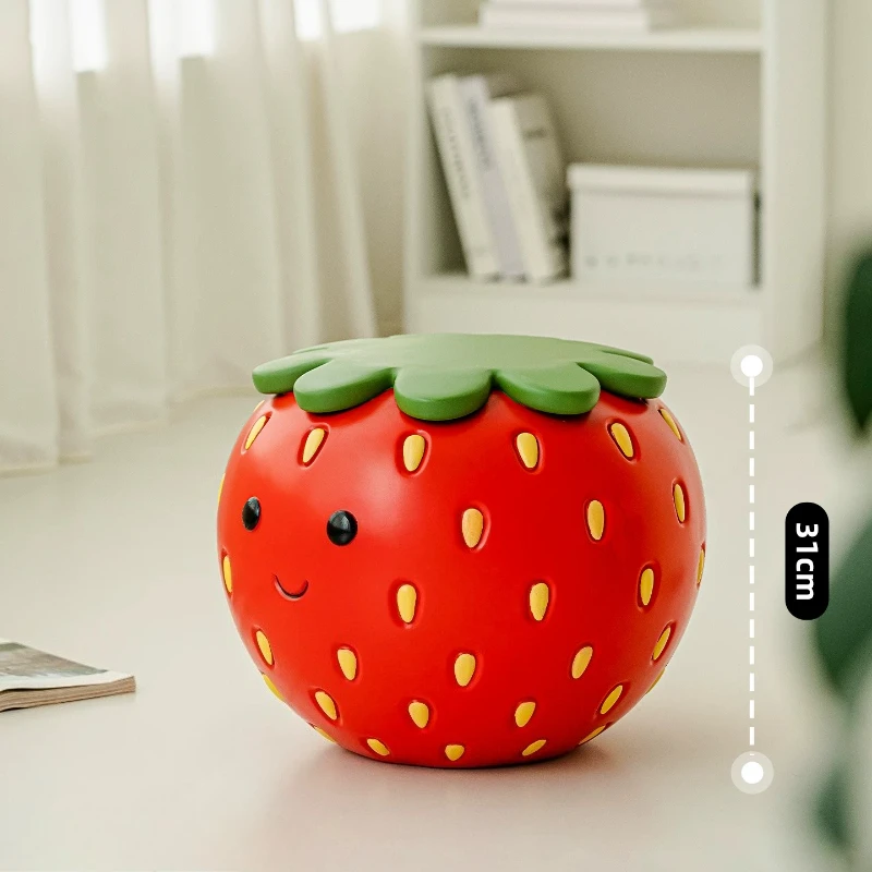 Creative Resin Strawberry Table Cream Style Living Room Balcony Small Coffee Table Kawaii Room Decor Sofa Side Table Footstool