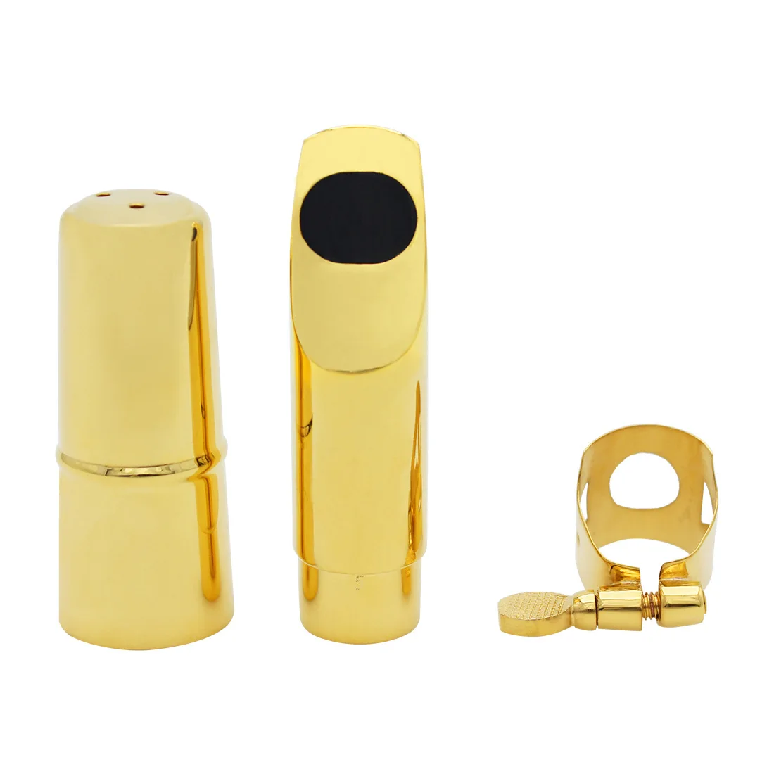 5-8 Size Bb Soprano Saxophone Metal Mouthpiece Ligature Cap Teeth Guard Pad Accessories