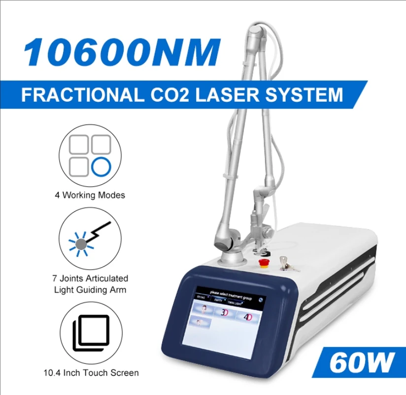 Professional CO2 Fractional Lase Machine Beauty Device for Carbon Peel Skin Firming Scar Stretch Marks Acne & Wrinkle Removal