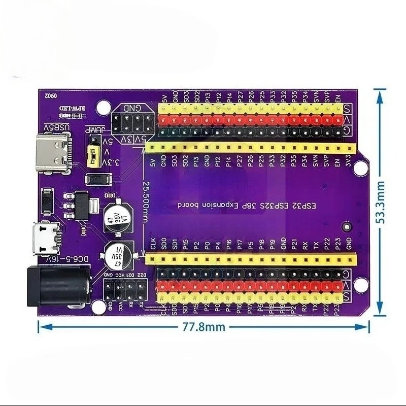 For ESP32S 38Pin Purple Expansion Board NodeMCU-32S IoT Development Lua WiFi Serial For Maker DIY