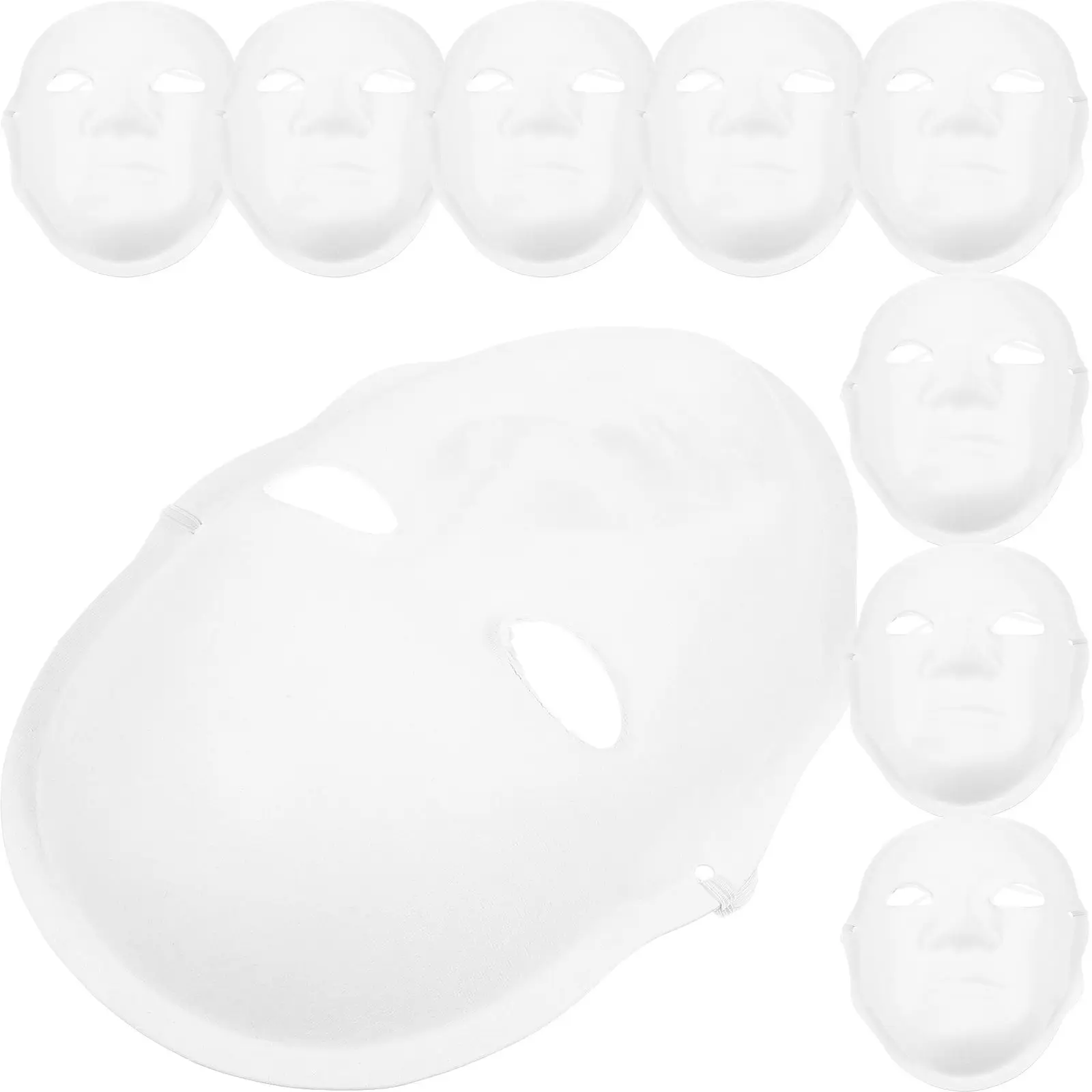 10 قطع من قناع الوجه الكامل المرسوم يدويًا للأطفال، أقنعة تنكرية ورقية يمكنك صنعها بنفسك