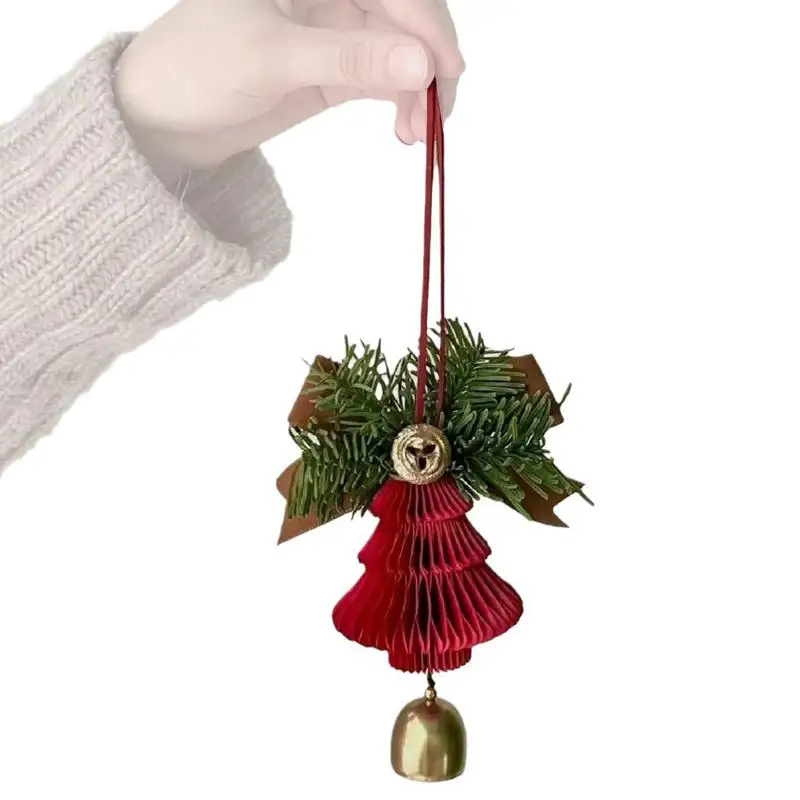 Christmas Bell Decorations Bowknot Bell Ornament Large Christmas Bells Pendant Holiday Bells Festive Christmas Tree Pendant For