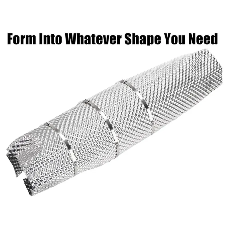 A69E3X Exhaust Heat Shield Automotive,15 X 39Inch Embossed Aluminum Heat Shield Muffler Exhaust Wrap With 6 Cable Zip Ties