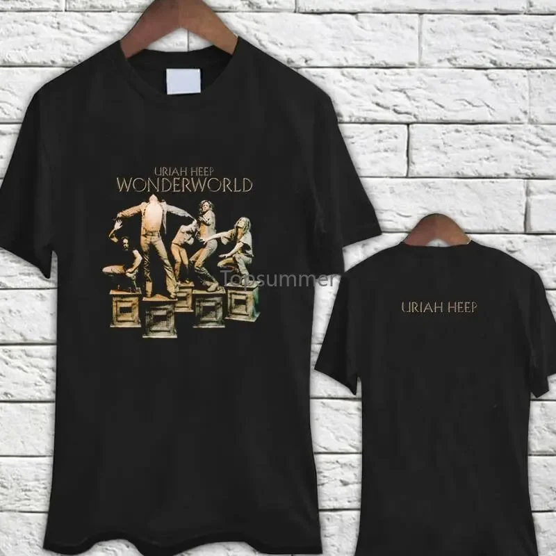 Uriah Heep Wonderworld Album Black Tshirt Tee Shirt