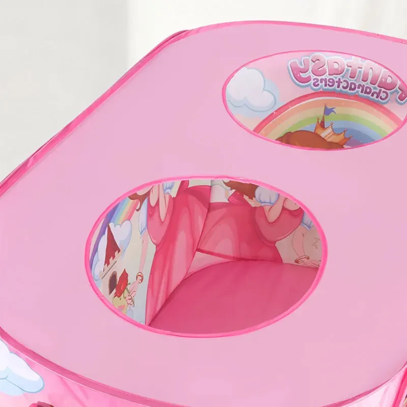 Roze prinses tent speelhuisje speelgoed voor baby kinderen kinderen meisjes binnen buiten opvouwbaar pop-up 3 opening 2-3 personen