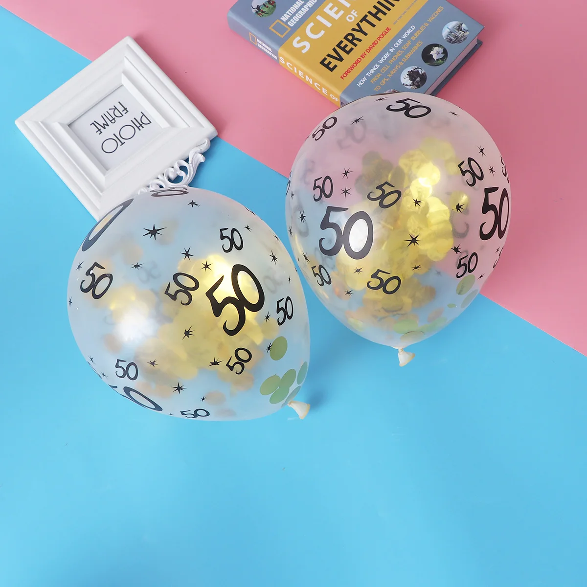 

10pcs 50 Balloon Decor Set Golden Silver Birthday Party Decorations For Indoor Outdoor Celebration Happy Atmosphere