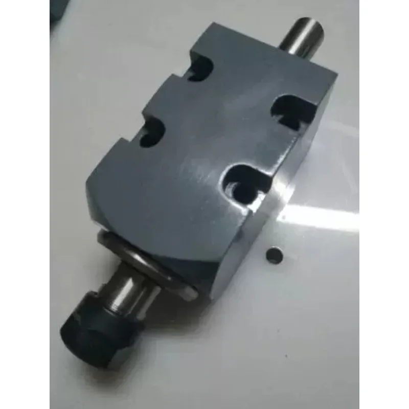 50x50mm Square Block Unpowered Spindle ER16 for CNC, 90 Degree Right Angle Attachment, 55mm Center Height