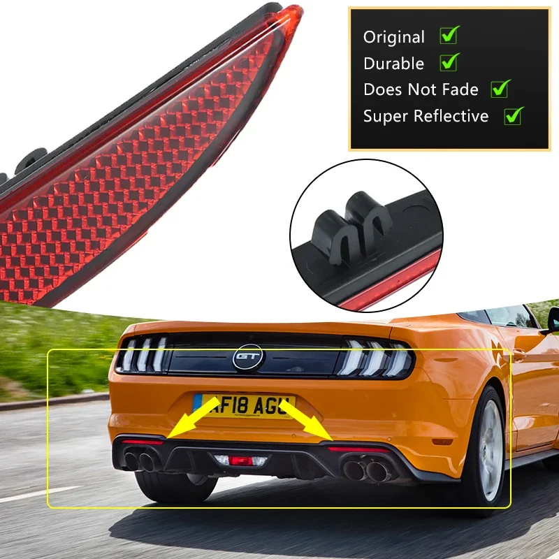 for Ford Mustang MK6 FR3Z-15A449-A FR3Z-15A448-A 2015~2023 Rear Bumper Reflectors Car Brake Stop Turn Warning Signal Lamp Strips