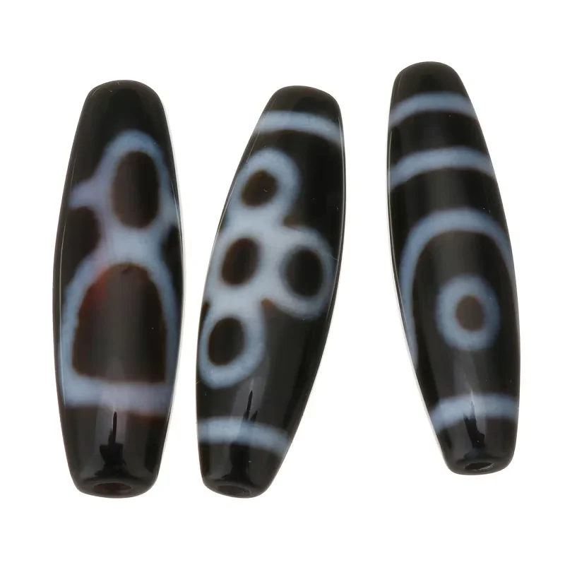 5Pcs/Lot Natural Tibetan Agates Dzi Beads Mixed & Two Tone Oval Longevity Healing Money Hook 9 Eyes 5 Eyes 2 Eyes Hole 2.5mm