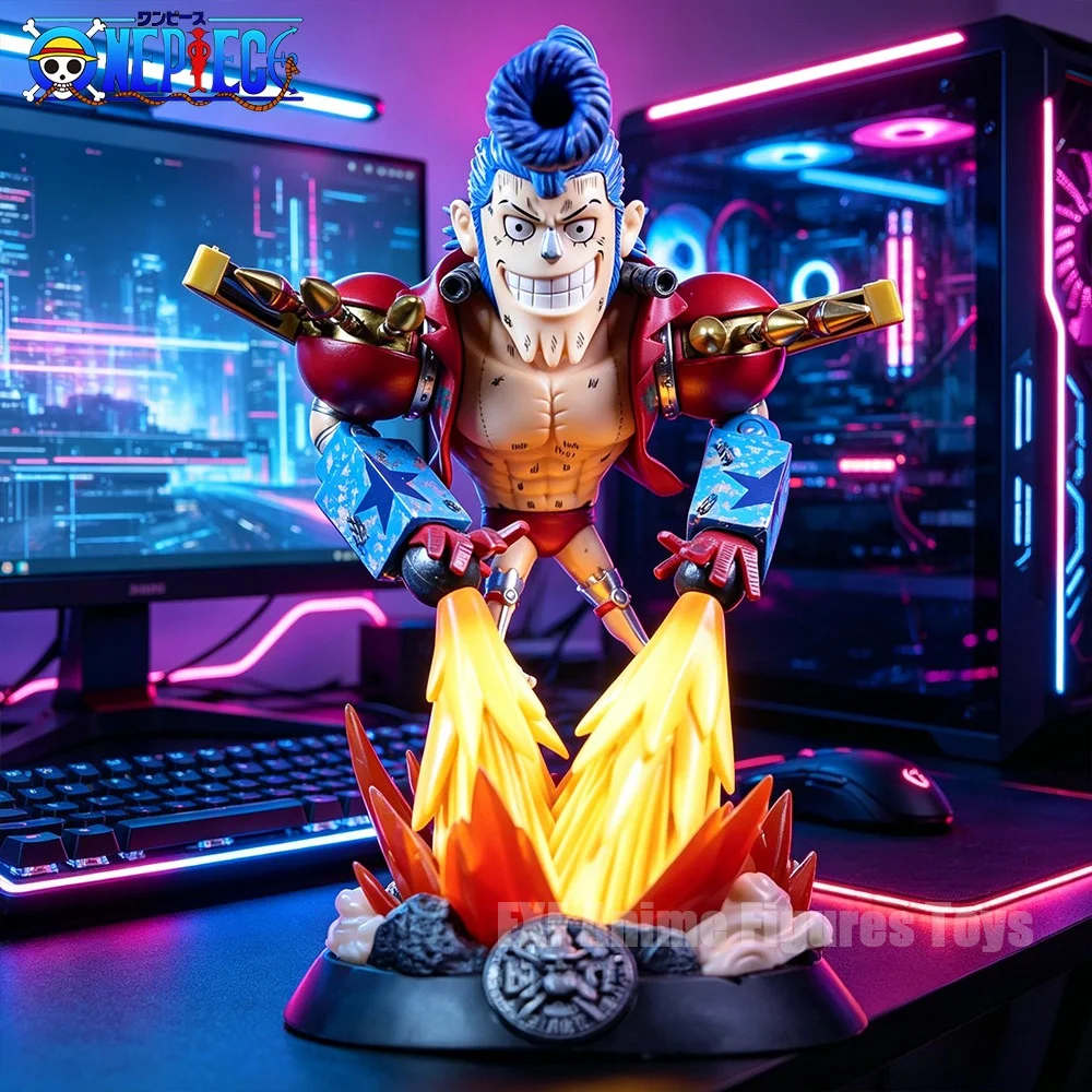 8,66 Zoll/22 cm Anime ONE PIECE Figur Franky Actionfiguren PVC-Statue Desktop-Ornament Sammlermodell Spielzeug Geschenke