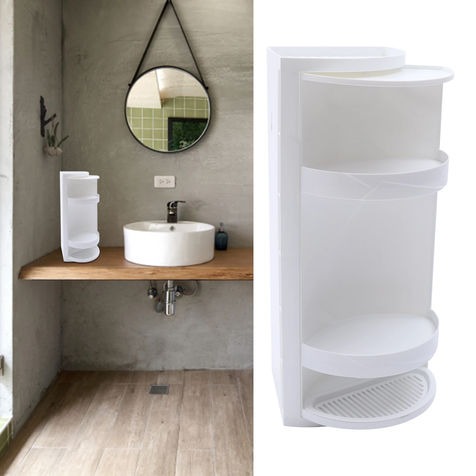 

Modern 3-Tier Rotated Storage Holder Bathroom Corner Shelf