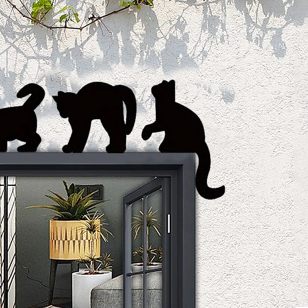 Cat Door Frame Wall Sticker, Switch Paste, Halloween Party, Background Layout Props, Decoração Do Quarto