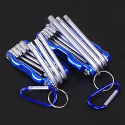 Portable Repair Hex Wrench Multifunctional Hand Tool Folding Spanner Set Keychain Metric Torx Hex Key Wrenches Keys Bicycle Tool