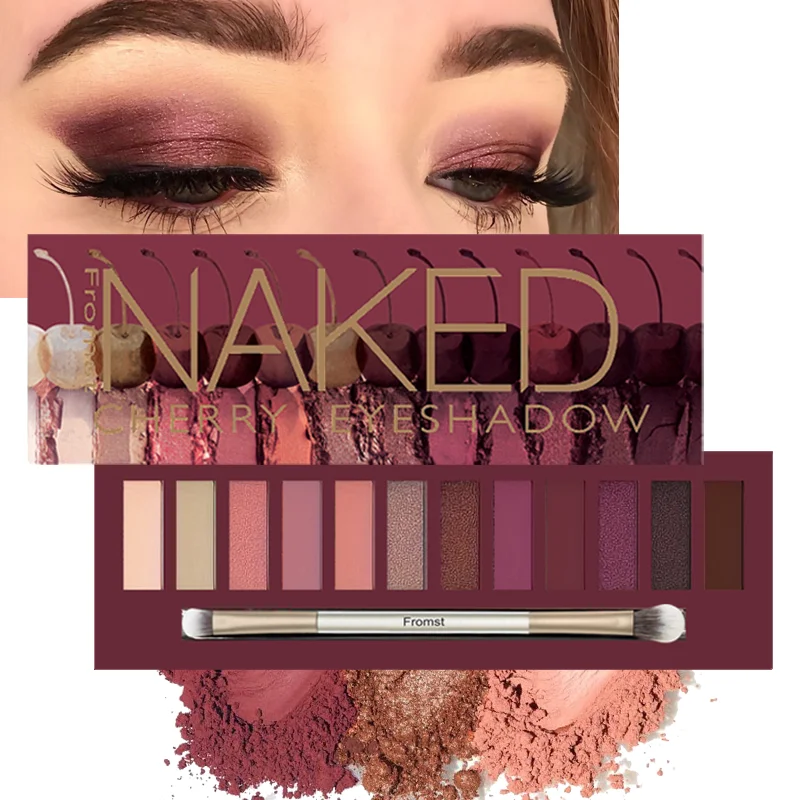 12-Color Eyeshadow Palette Pearlescent Shimmer Mirror Packaging Stage Makeup Effect Long-Lasting Waterproof Easy to Apply