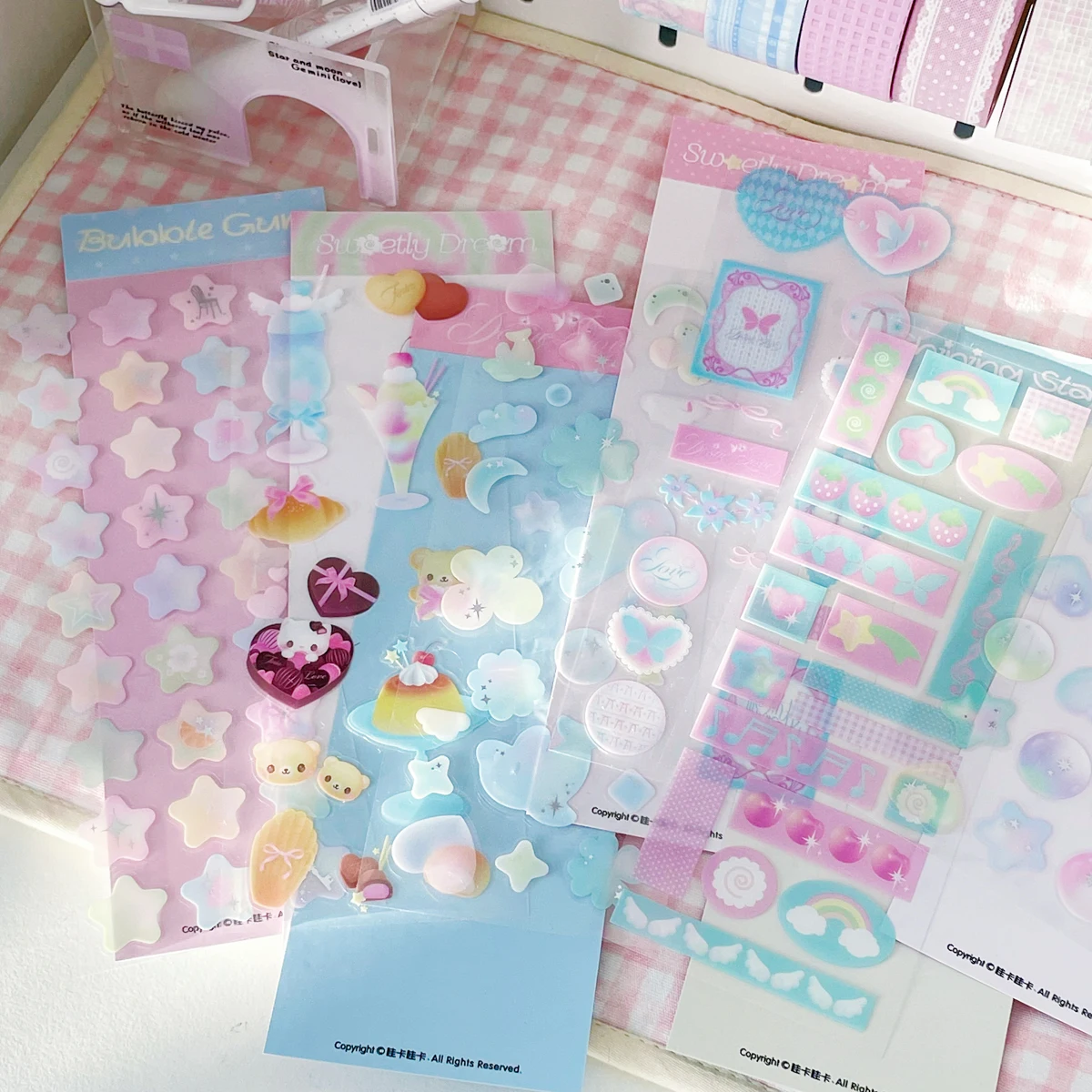 Cute Bubble Stickers Hot Silver Deco Stickers Korean Stickers Scrapbook Stickers Guka Card Decor Journal Embellishments