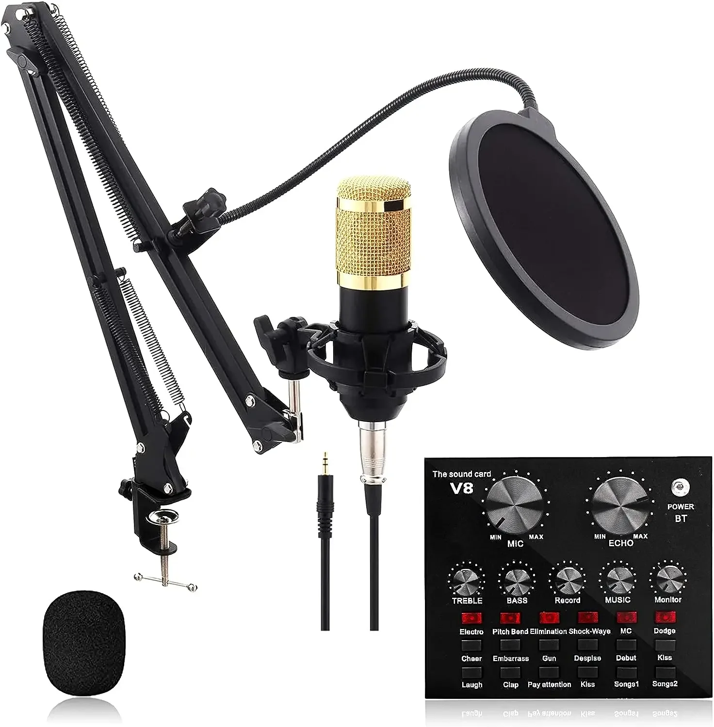 BM 800 Kit Professional PC V8 Sound Card Set BM800 Mic Studio Condenser Microphone for Karaoke Podcast Recording Live Streaming