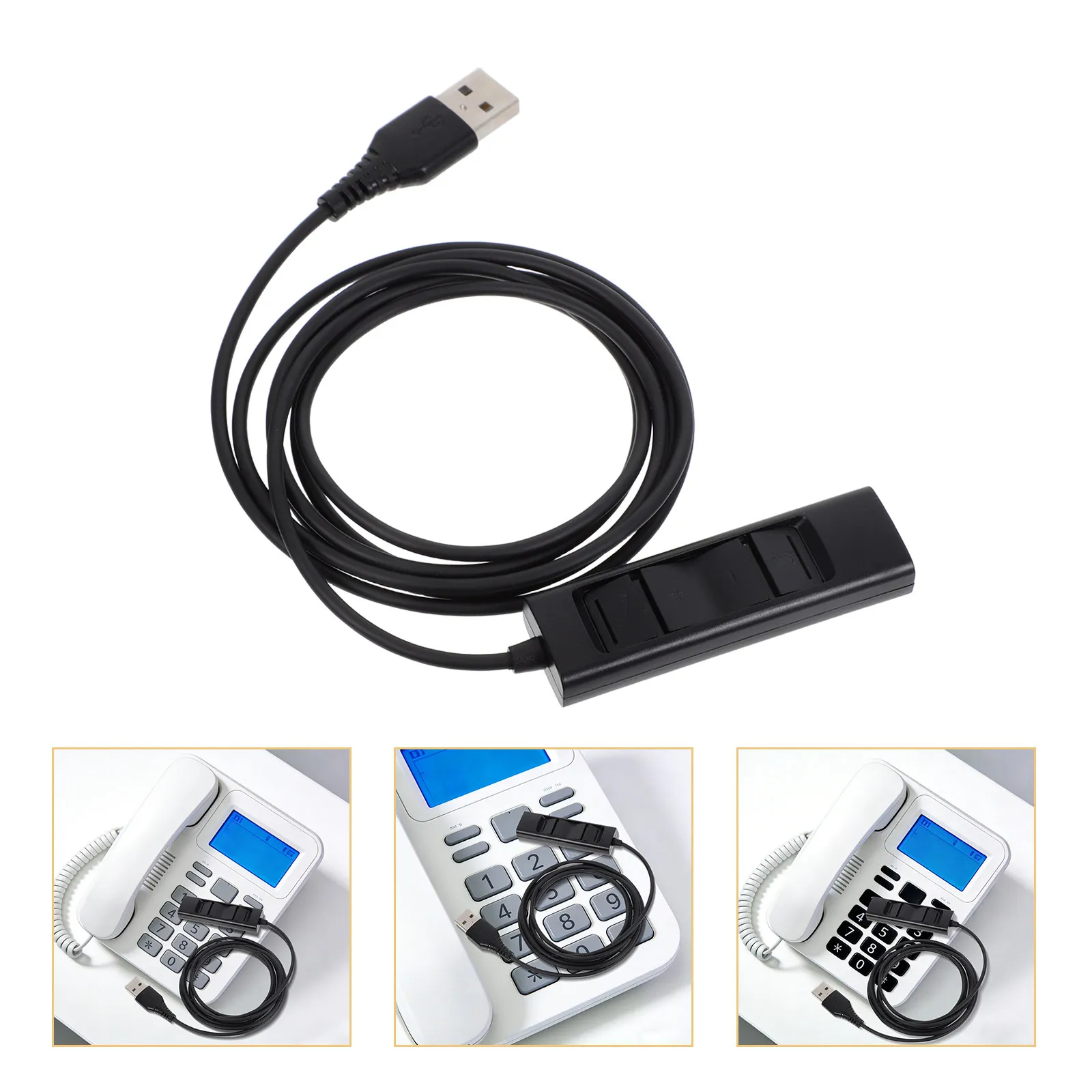 Single Pin Headset to USB Adapter Cable Volume Mute Mic Controls for Office Phone Systems Customer Service Telephone Adapter