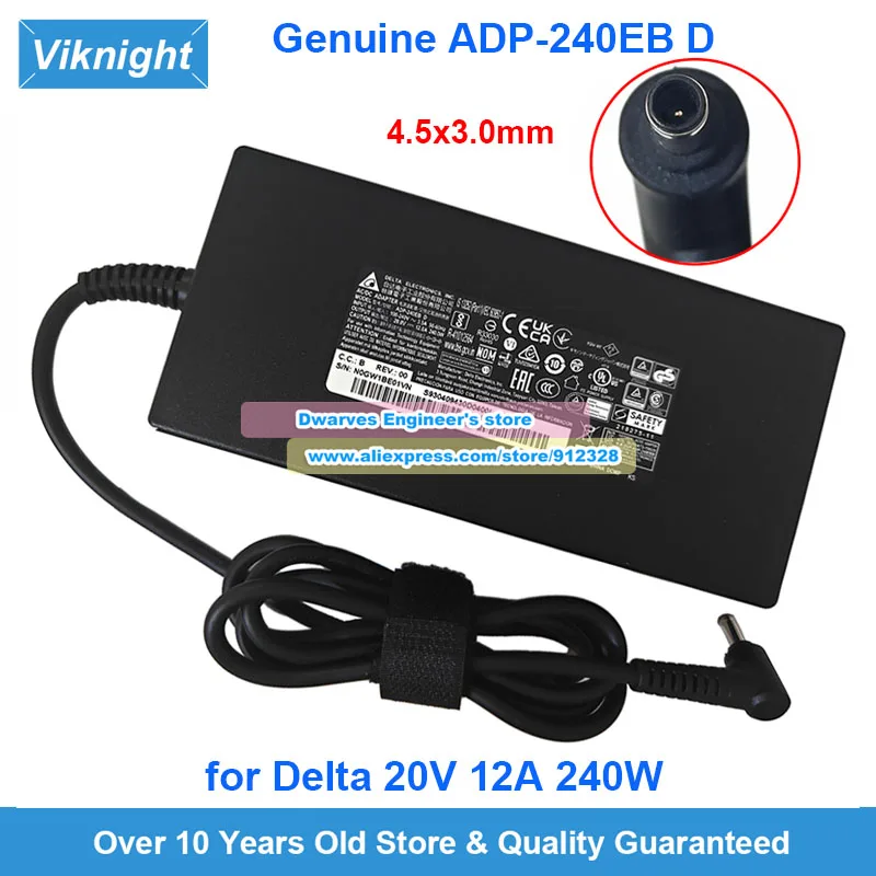 

Genuine ADP-240EB D 20V 12A AC Adapter For MSI DELTA 15 A5EFK-001 A5EFK-033FR A5EFK-030JP Series Laptop Power Supply 4.5x3.0mm