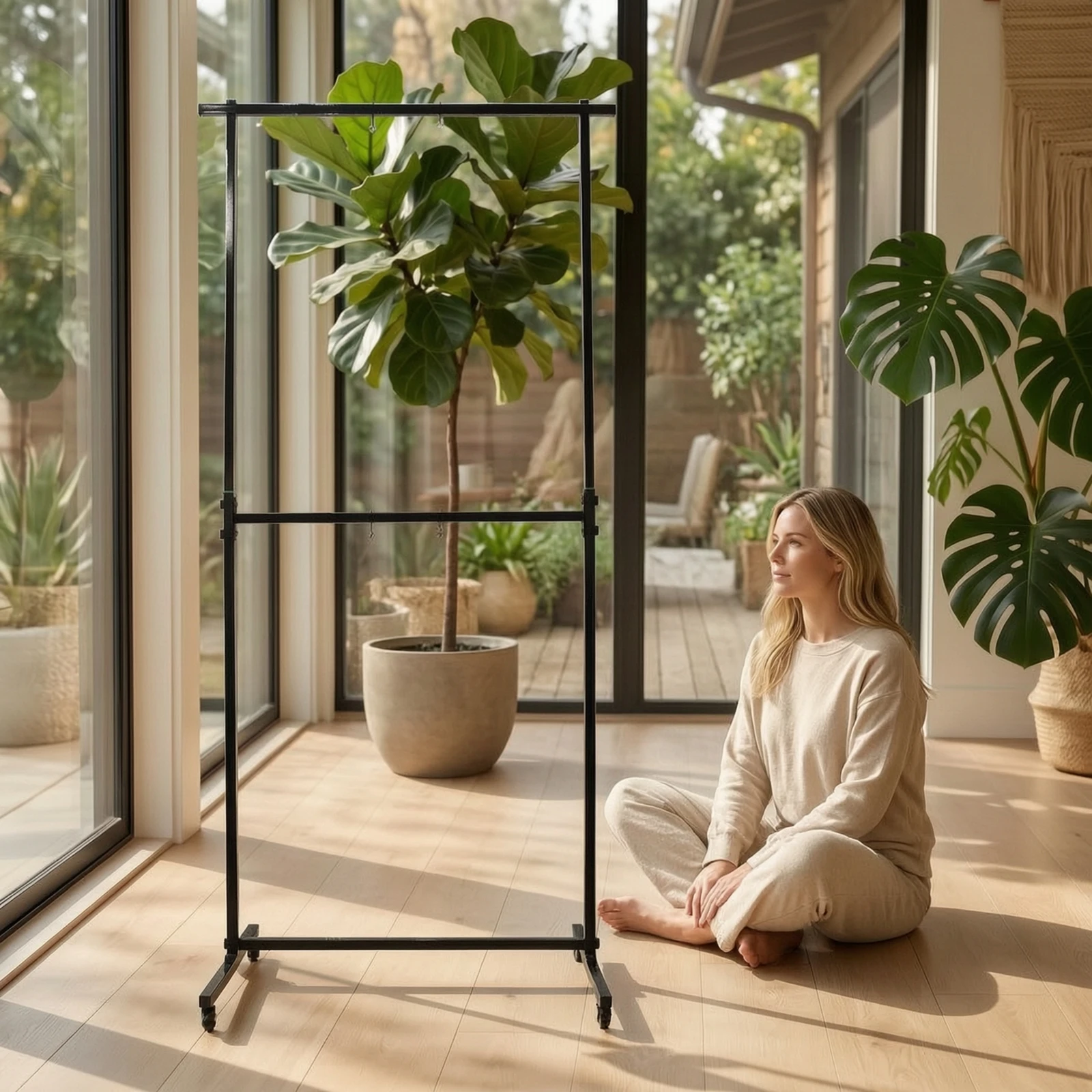 Double-Layer Gong Stand Heavy-Duty Gong Stand with Wheels Rack Stable Long-Lasting for Sound Healers, Meditation Room