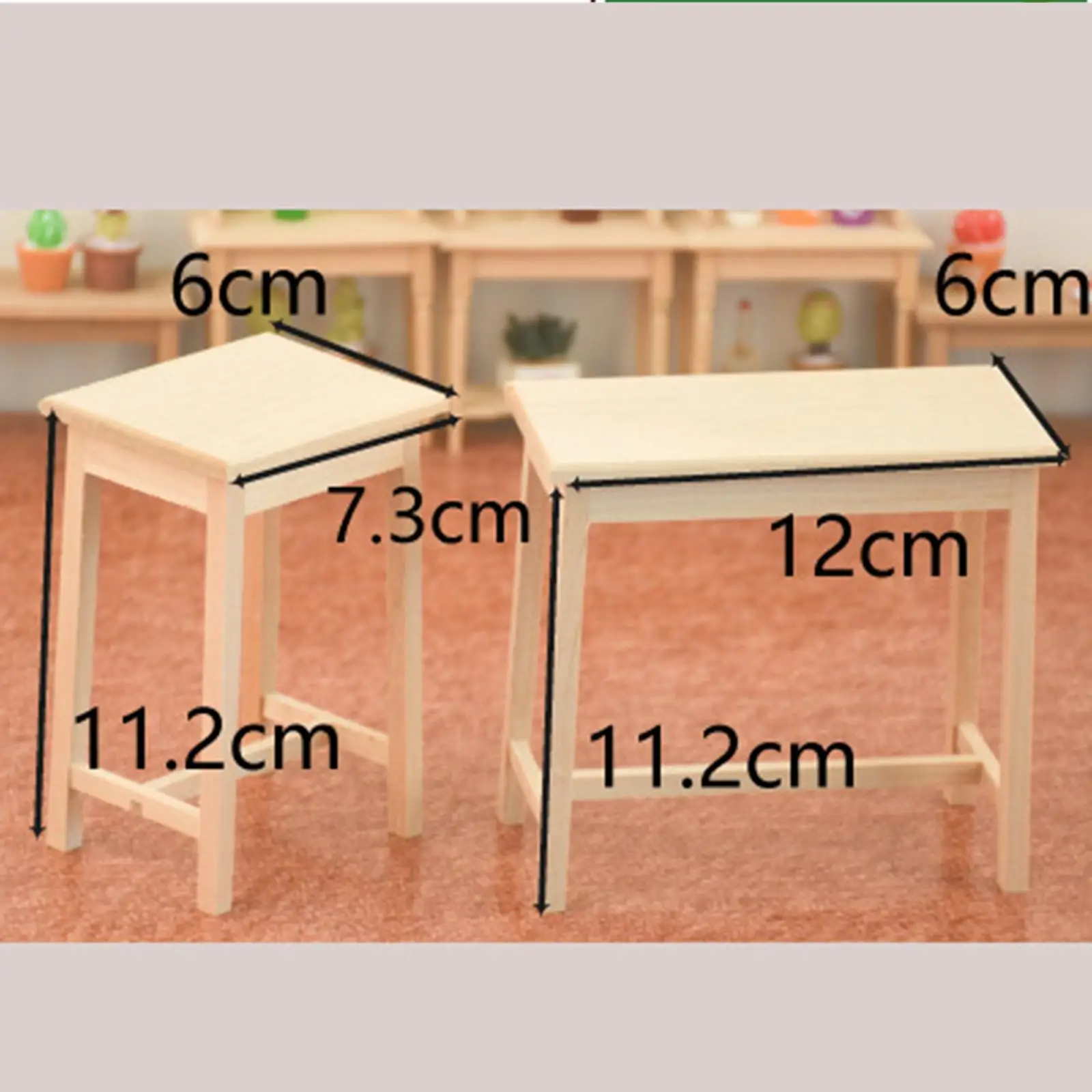 

1/12 Miniature Dining Furniture Mini Model Ornaments Wooden Simulation Dollhouse Decoration for Holiday Present