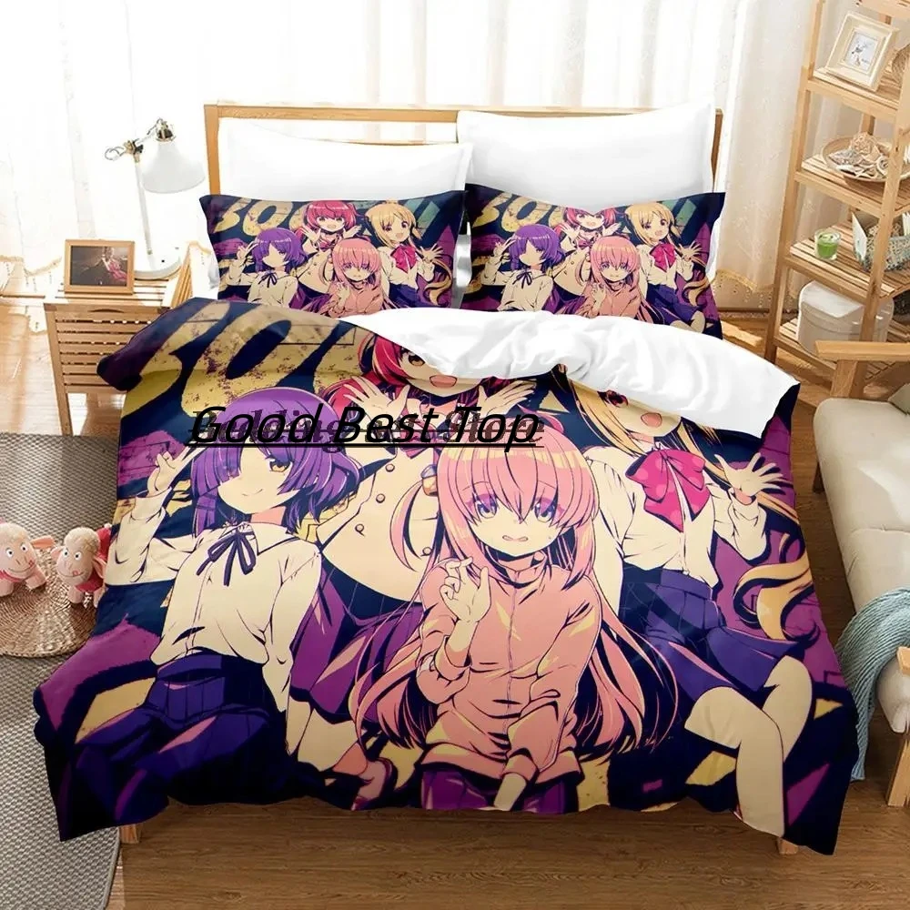 2023 BOCCHI THE ROCK Bedding Set Single Twin Full Queen King Size Bed Set Aldult Kid Bedroom Duvetcover Sets Anime Bed