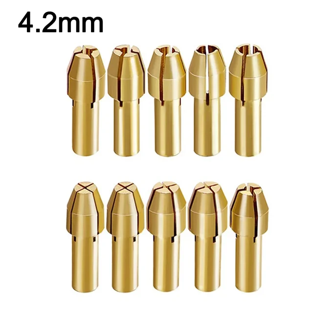10 sztuk 4.2/4.8mm Shank Mini wiertarka mosiężna tuleja zaciskowa do Dremel akcesoria do narzędzi obrotowych części do elektronarzędzi