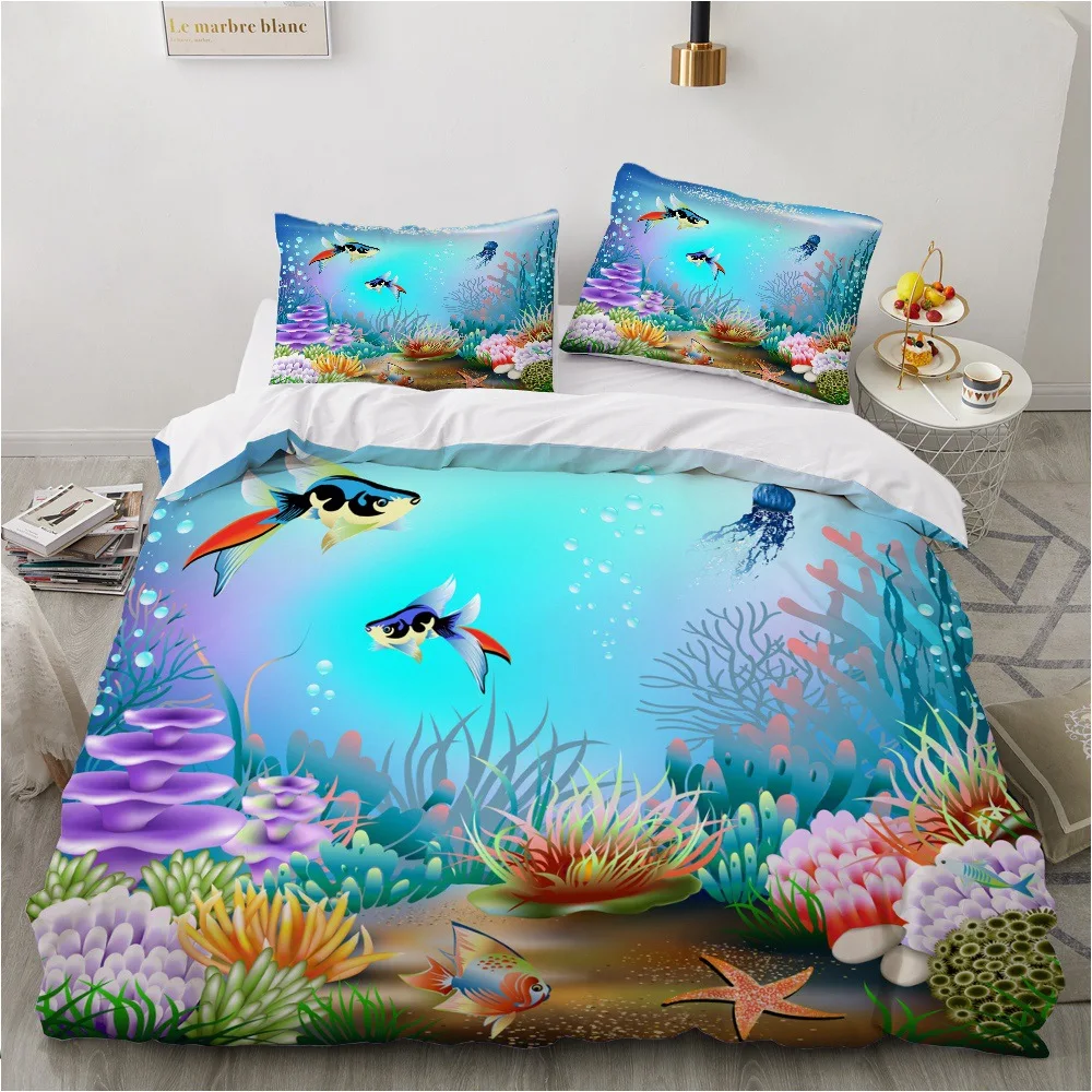 

2/3pcs bedding set Digital Print Comfortable Duvet Cover for Home Bedroom Decoration, 1 Duvet Cover and 2pillowcase with Zippers