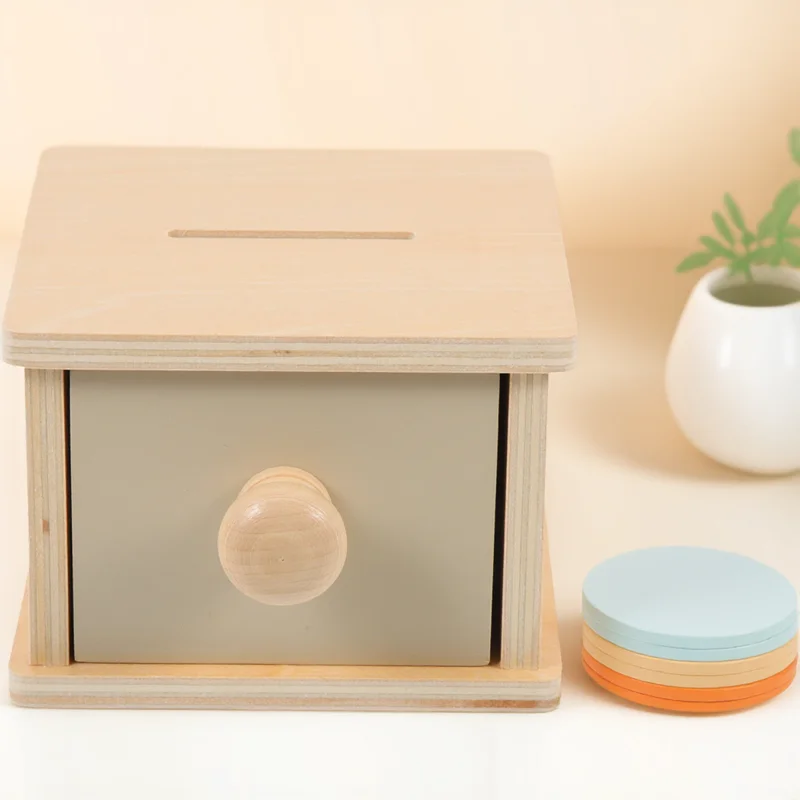 

Kids Coin Box Wooden Educational Cognition Fine Motor Skills Development Parent Child Interaction Learning