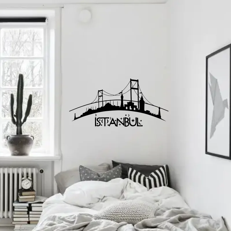 Istanbul Skyline Wall Decal City Vinyl Sticker Art Bedroom Turkey Decor Pattern Wall Tattoo Living Room Sofa Background #571