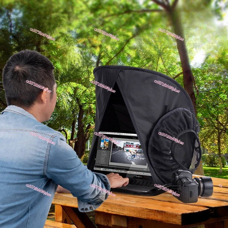 Laptop Hood Folding 17-inch Outer Shot Outdoor Sunshade, Rain and Sand-proof Wind and Snow Protective Cover