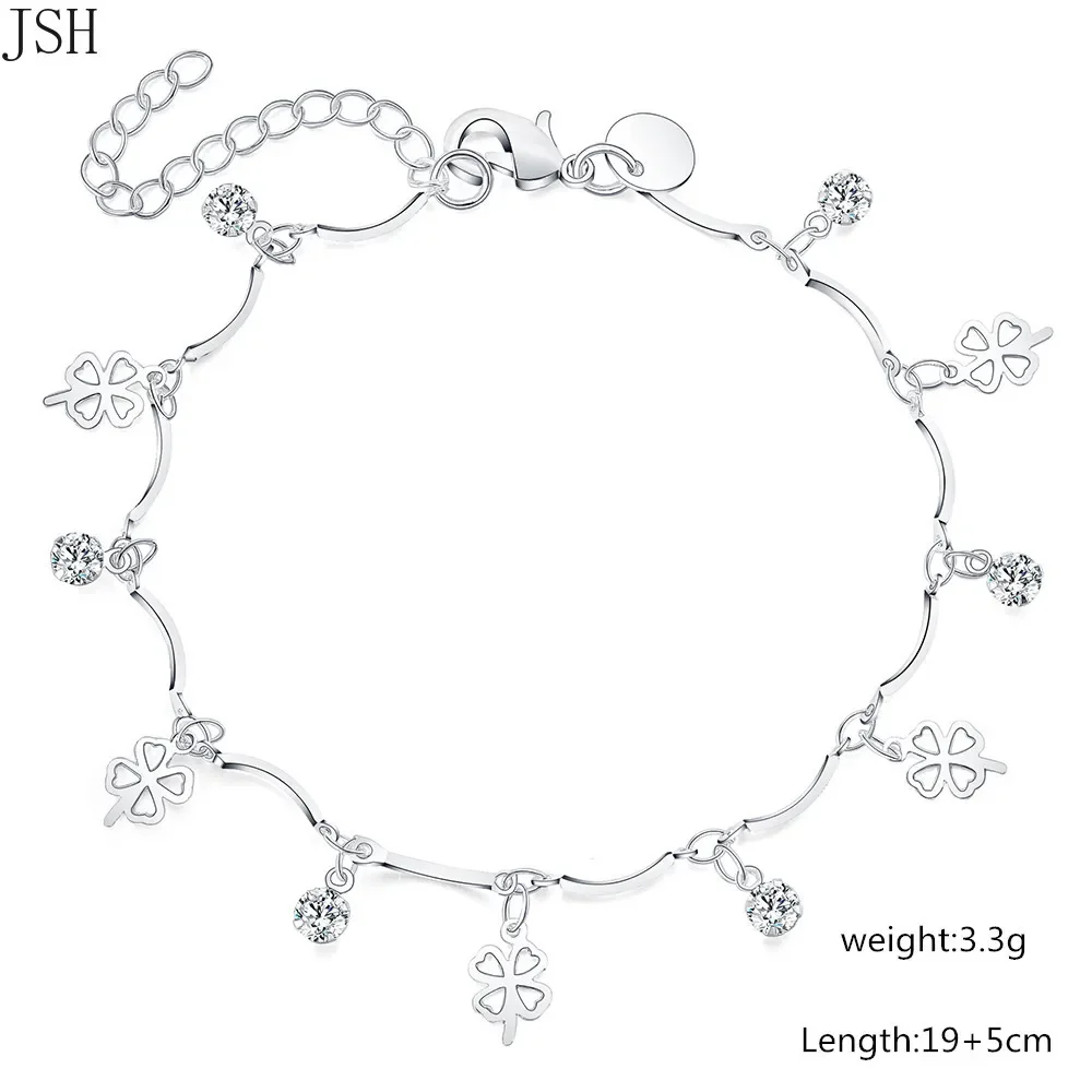 Bracelet de cheville en argent plaqué 925, chaîne à fleurs exquises, breloque à la mode, cadeau de mariage mignon pour femmes, LH034, vente en gros