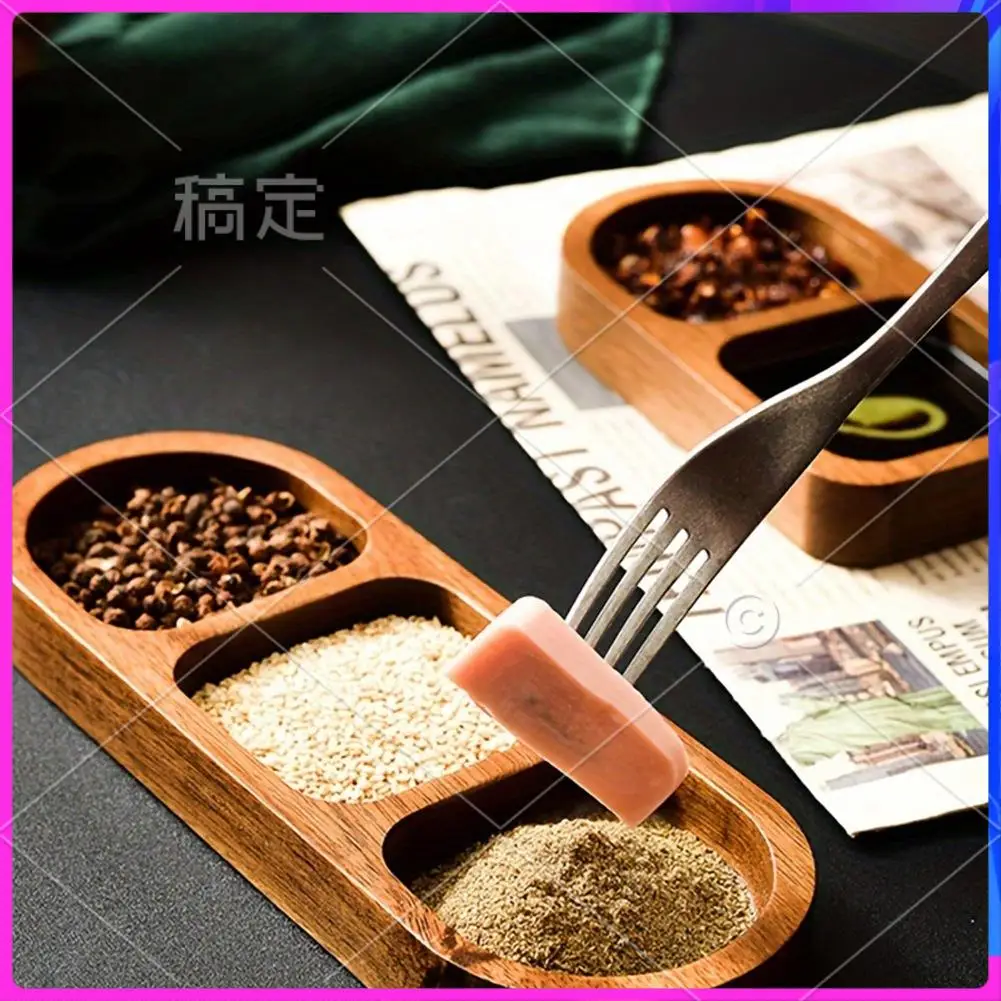 

NEW-Solid Wood Rectangular Tray Seasoning Tray Breakfast Food Sushi Bread Dessert Sauce Tray Kitchen Dinner Seasoning Tray