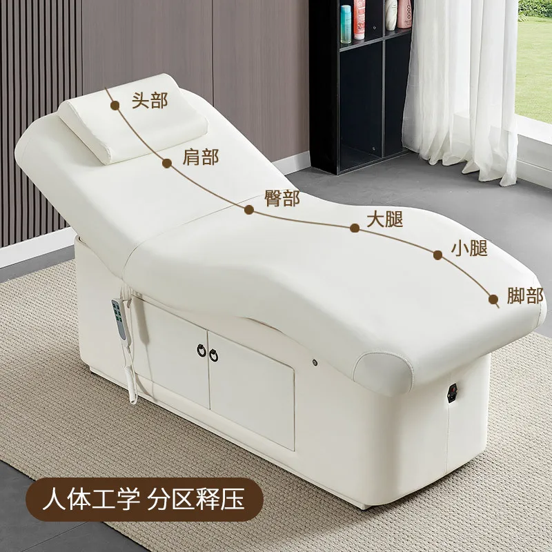 Intelligent electric comfortable beauty bed, special lifting massage for beauty salon, heated tattoo embroidery ear bed