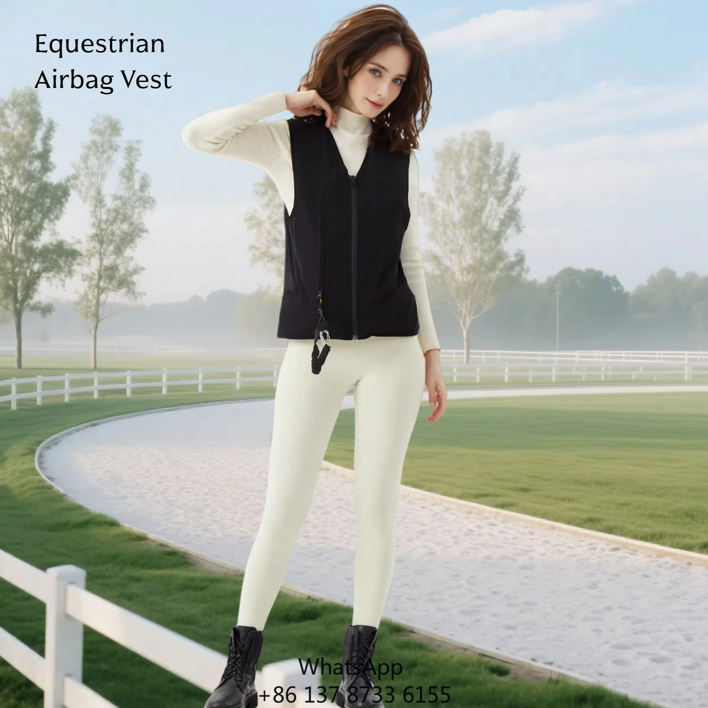 Chaleco de Equitación Duradero de Nailon y Elastano con Airbag, Chaleco Protector para Montar a Caballo