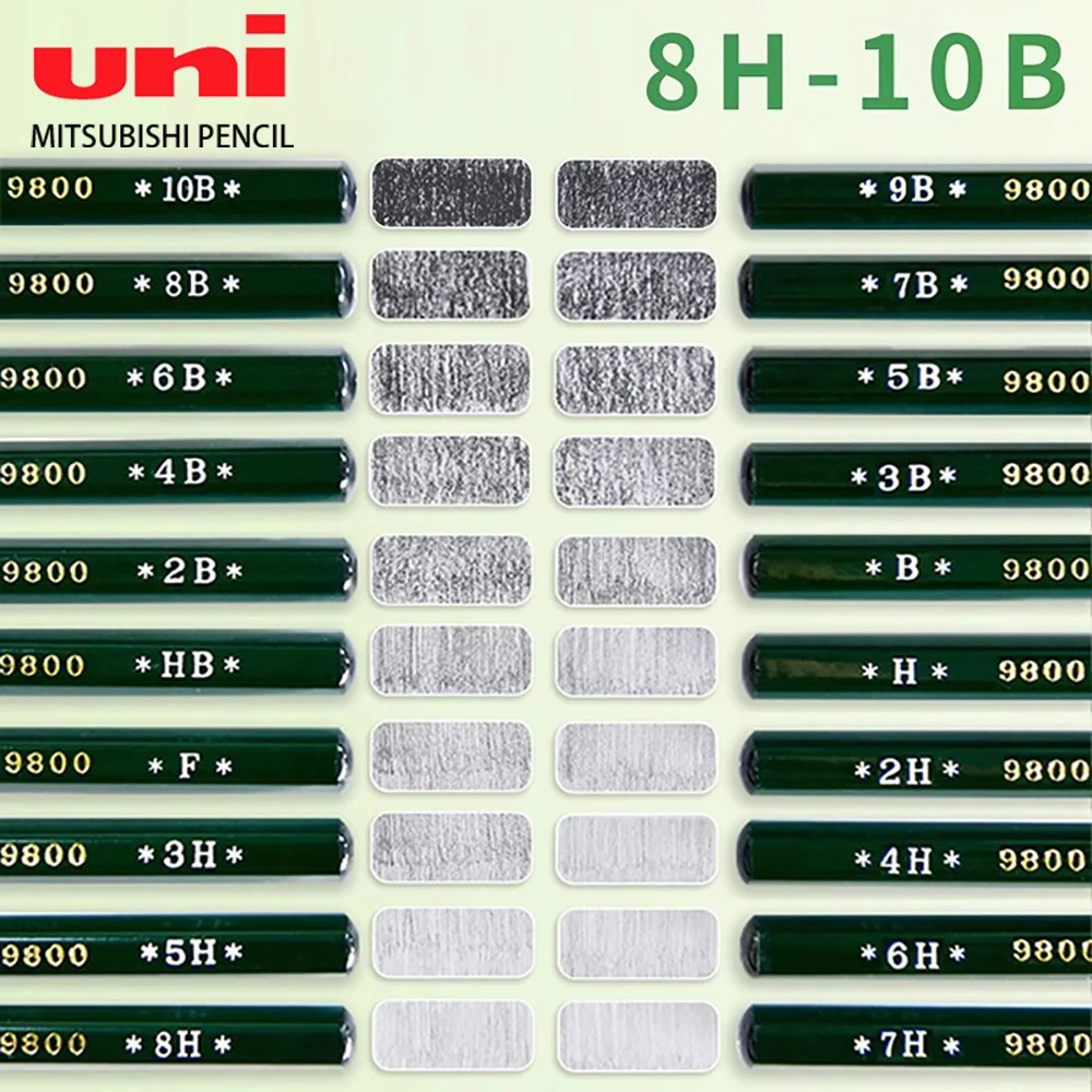 

12 шт., японские карандаши Uni 9800, карандаши для рисования, многожирные карандаши, письменные принадлежности, офисные и школьные принадлежности, оптовая продажа канцелярских товаров