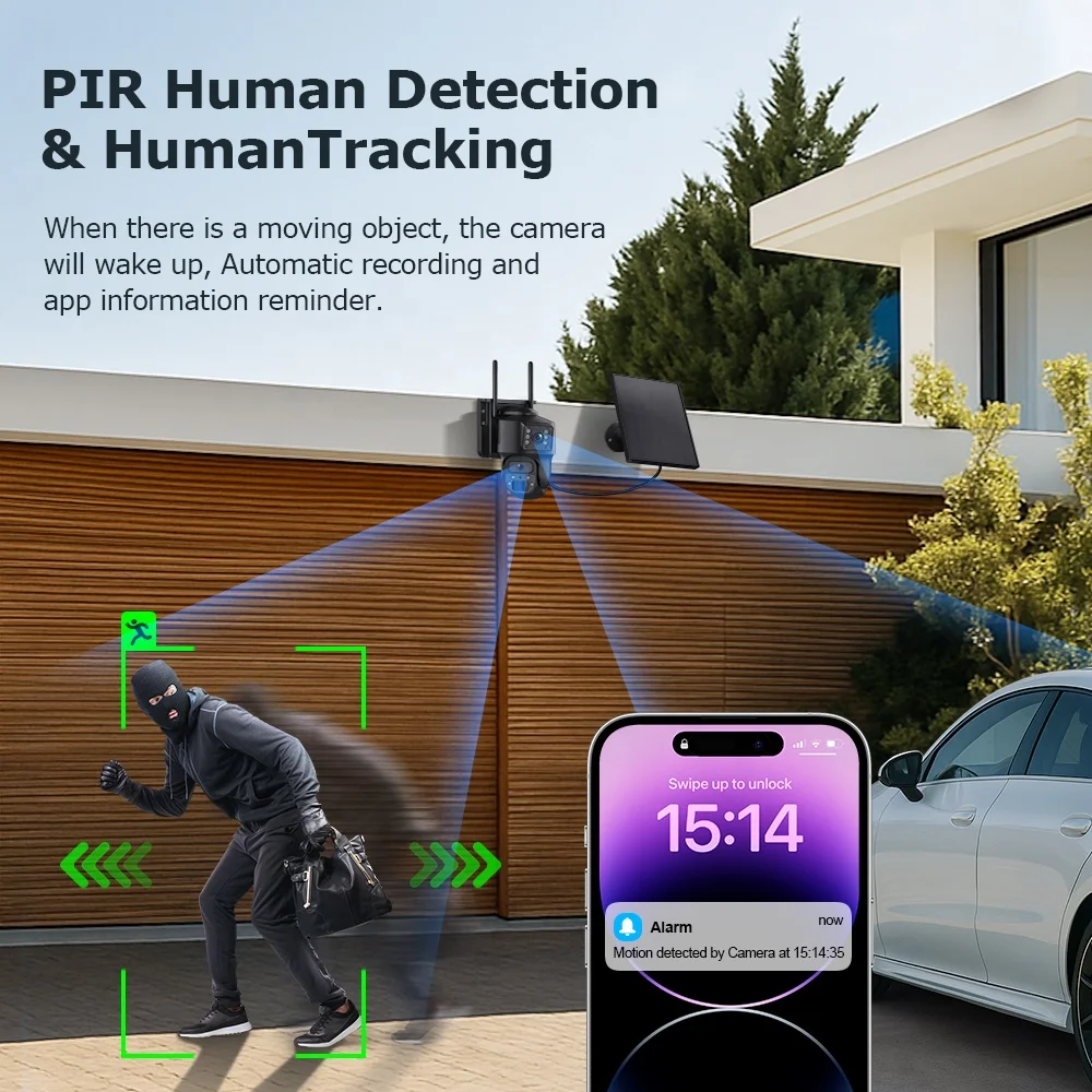 Ubox 4g مسجل الطاقة الشمسية راوتر Cctv كاميرا الأمن مجموعة في الوقت الحقيقي فيديو Ip كاميرا شبكة مراقبة تعمل بالطاقة الشمسية 4ch مراقبة واي فاي كاميرا #4