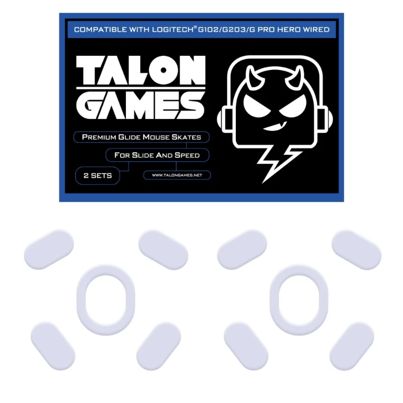 Mouse Skates Pads 2Sets Rounded Curved Edges Mouse Feet Replacement for G102 G203 Mouse