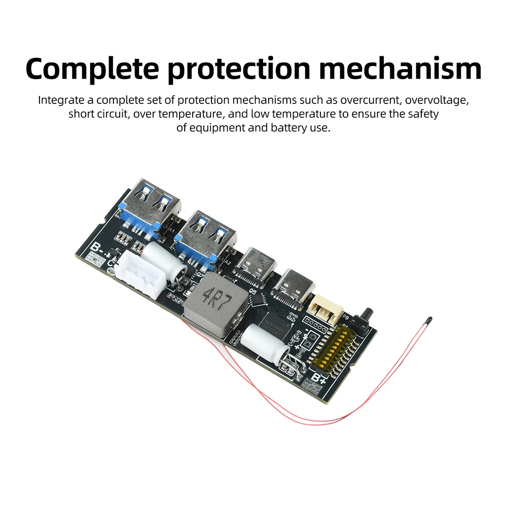 3-5S PD 100W Power Bank DIY Mainboard 1.47-inch TFT Color Screen Bidirectional Super Fast Charging Power Bank Module