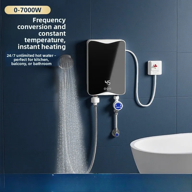 Instant Electric Water Heater, Variable Frequency Constant Temperature Quick Heating Shower Heater for Rental Bathroom