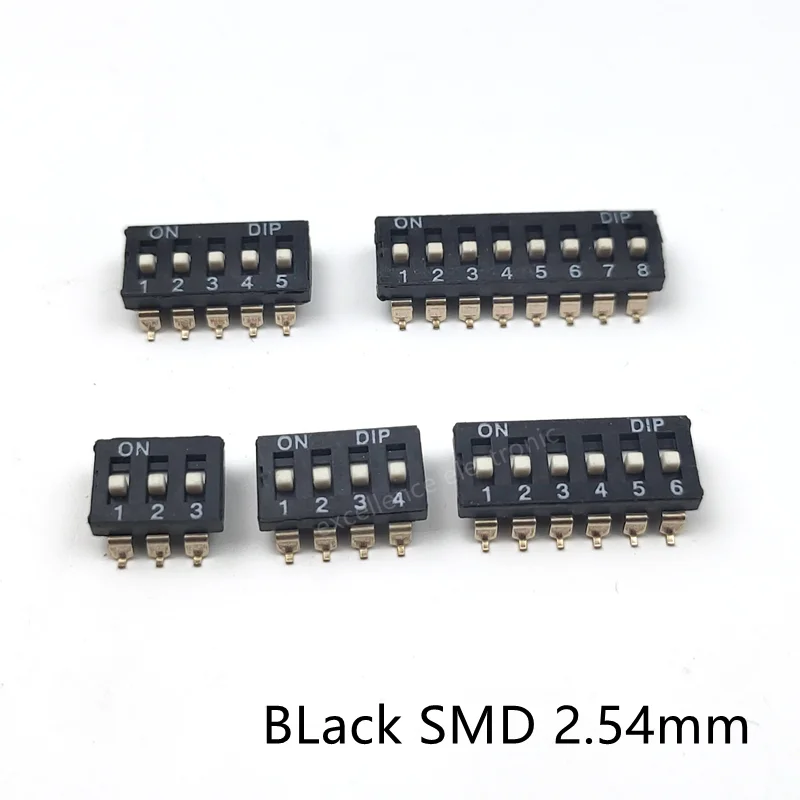 5PCS Slide Type Switch Module 1 2 3 4 5 6 7 8 10Bit 2.54mm Position Way DIP/SMD Pitch Toggle Switch Red/Blue Snap Switch Dial