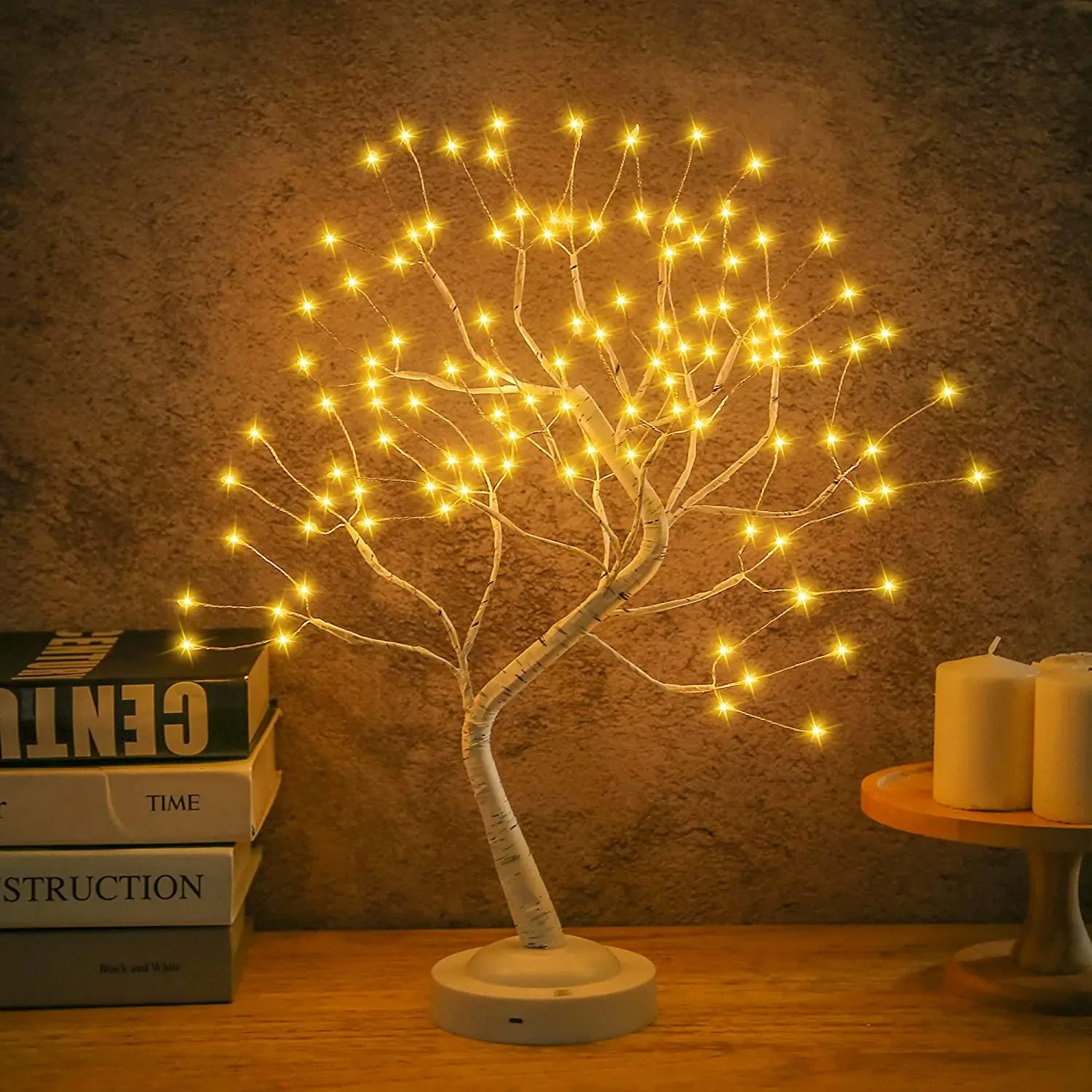 LED Tree Night Light 108LEDs Touch Switch Fairy Brich Night Lamp Table Lamp For  Bedroom Wedding Party Christmas Decoration Sign