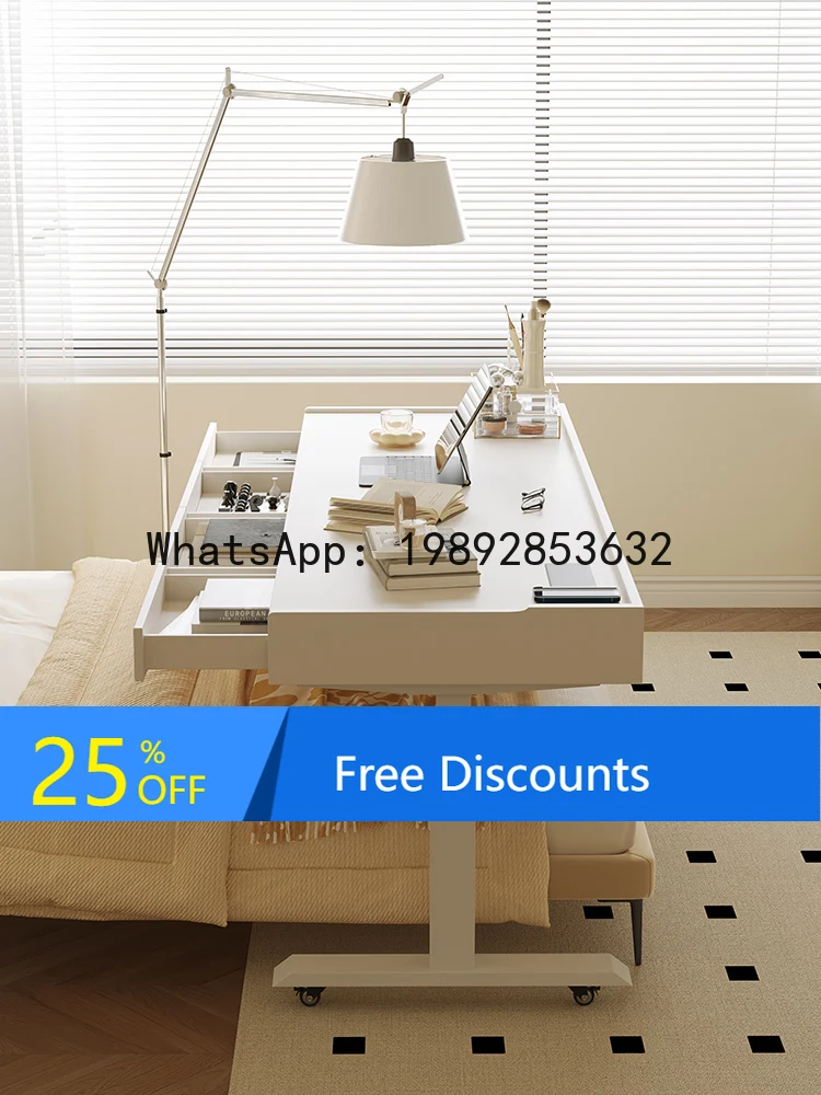 

LYY Lazy Bedside Smart Electric Height Adjustable Desk Bedroom Bedside End Table Movable Long Computer Desk