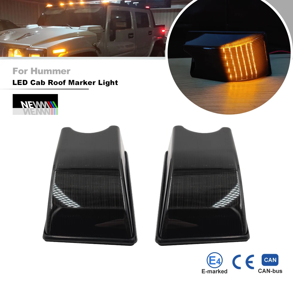 Для Hummer H2 2003-2009 H2 SUT 2005-2009 дымчатые 2 шт. передние янтарные светодиодные габаритные фонари на крыше кабины Для Hummer H2 2003-2009 H2 SUT 2005-2009 дымчатые 2 шт. передние янтарные светодиодные габаритные фонари на крыше кабины